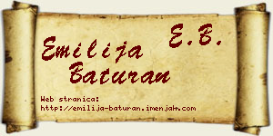 Emilija Baturan vizit kartica